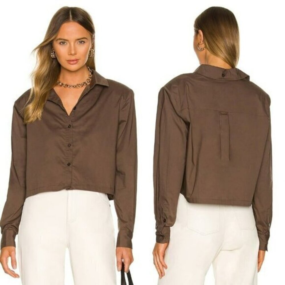 L'Academie The Tory Blouse - Chocolate Brown